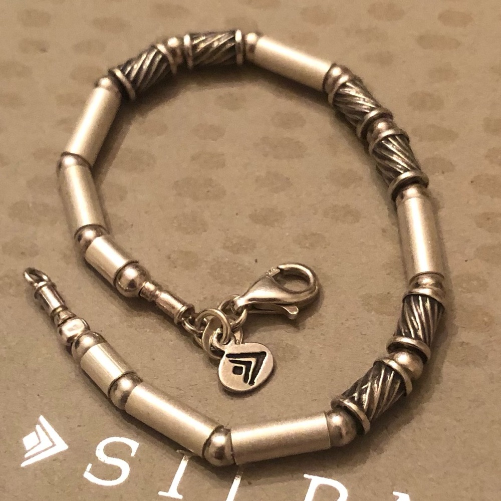 Vintage Silpada Polished and Matte Sterling Silver Bracelet B0477 - Picture 15 of 16